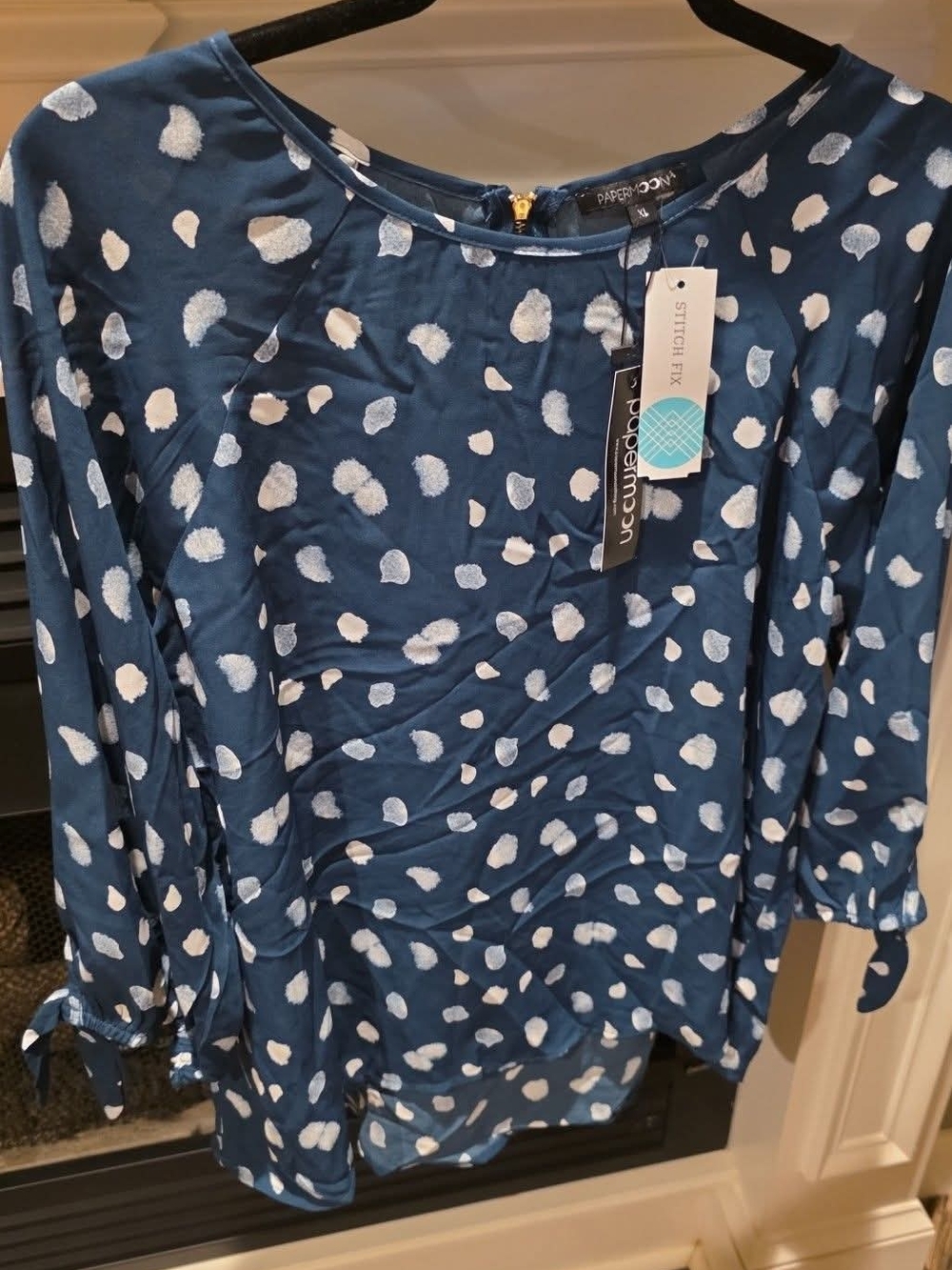 Papermoon Navy Blue Polka Dot Blouse